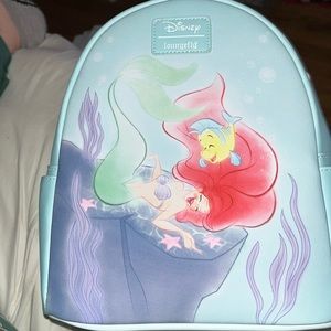 Disney loungefly the little mermaid Ariel & flounder mini backpack